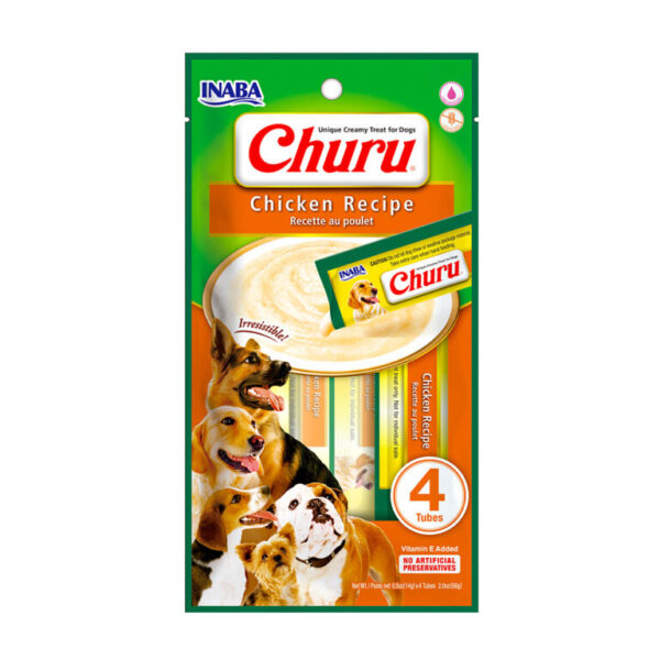 Snack cremoso para perros Dog Churu sabor pollo – Inaba Colombia