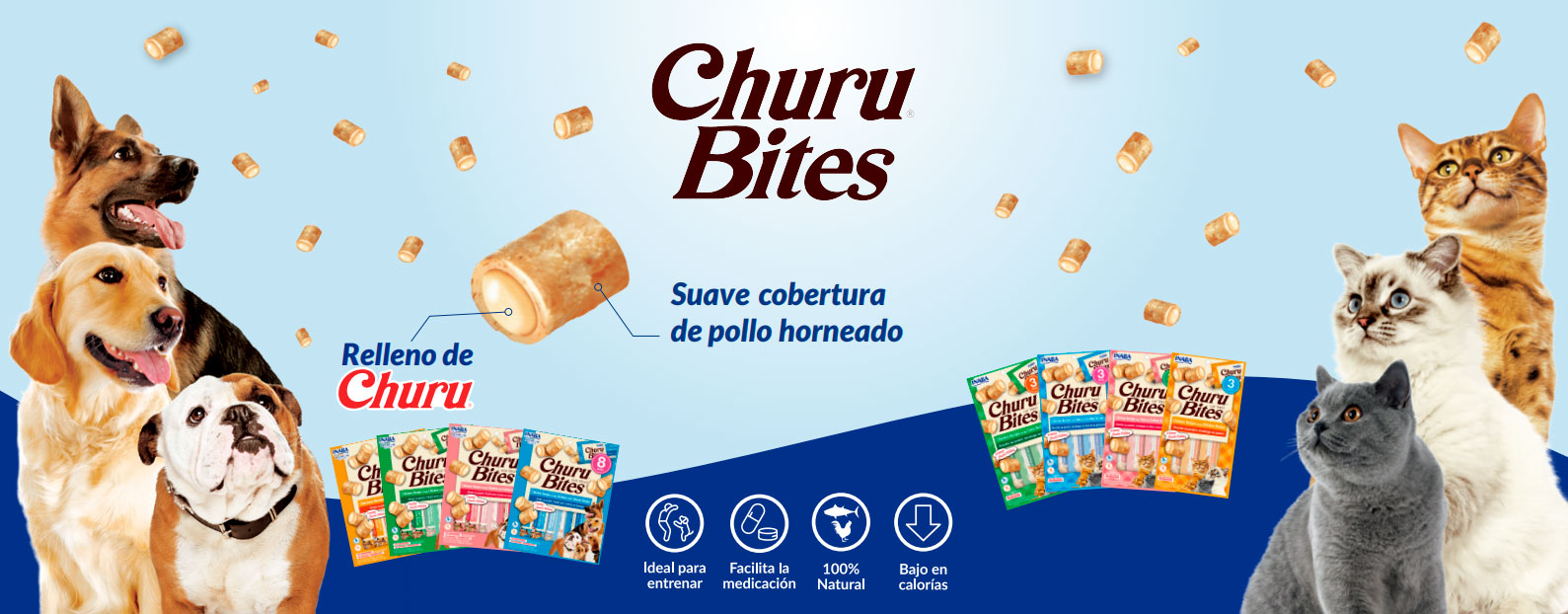Churu Bites de Inaba: snack saludable para perros y gatos en Colombia
