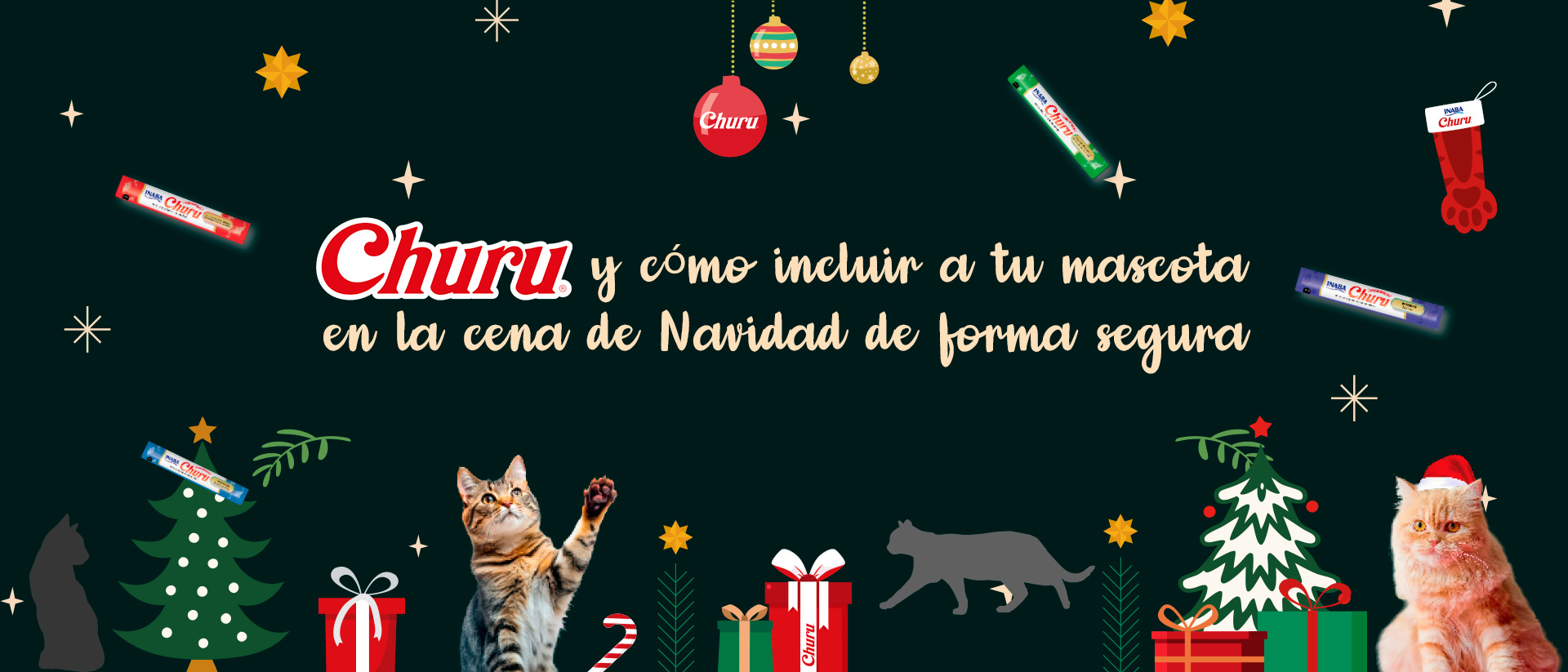 mascota en cena de Navidad